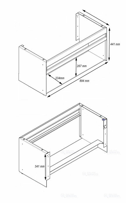 Mueble lavabo 894 x 406 x 440 mm