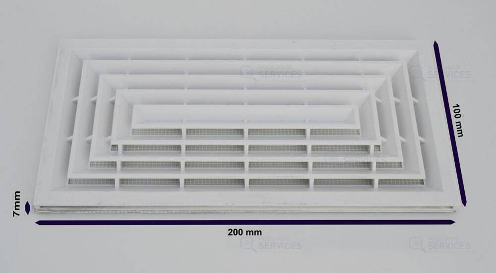 Grille blanche 200 x 100 mm