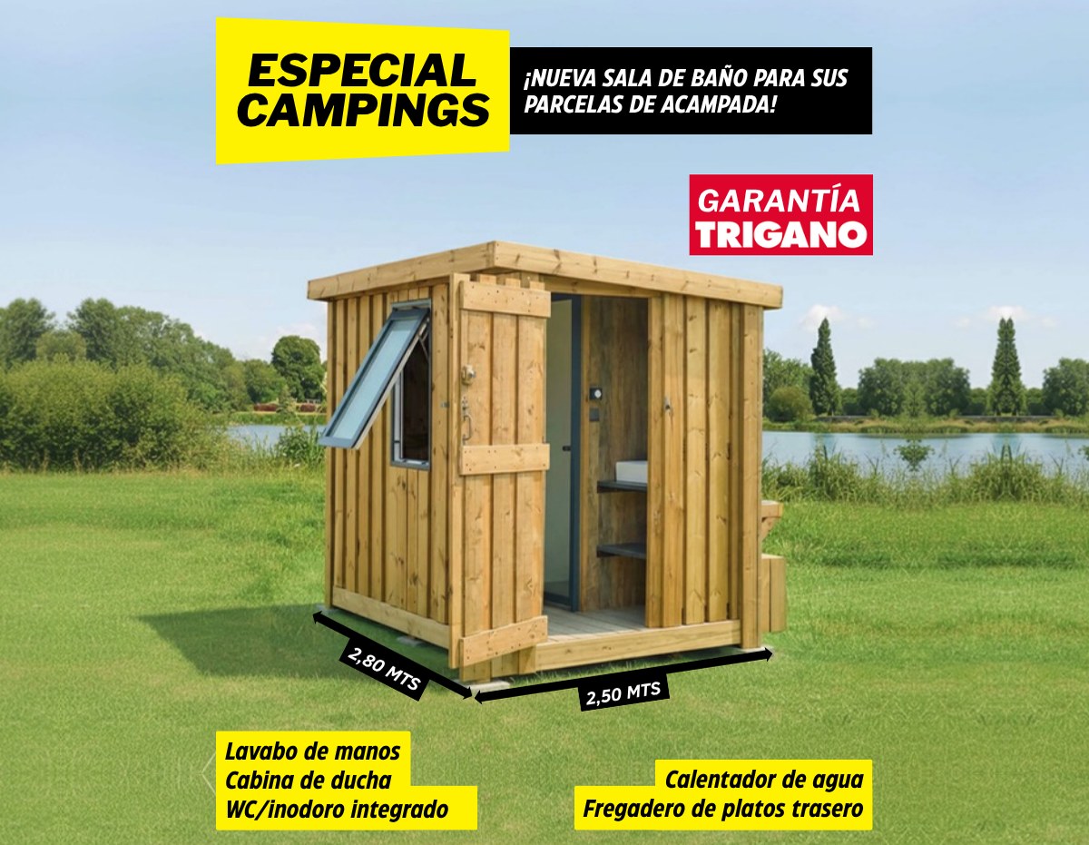 Especial campings: nueva sala de baño para parcelas de acampada, garantía Trigano