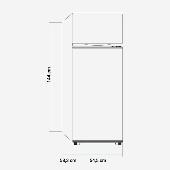 GARDA 3015W Refrigerator, Double Door, White