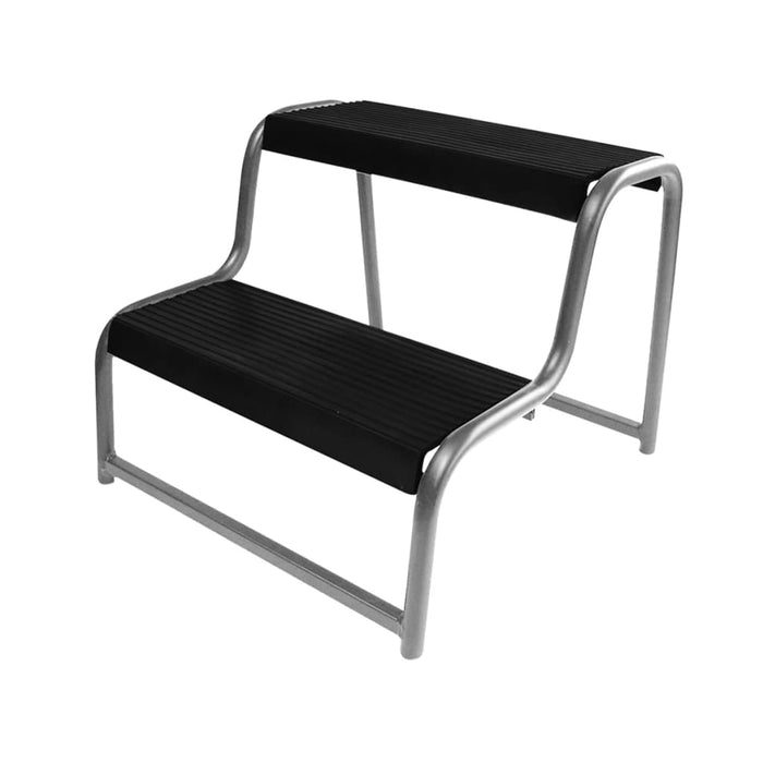 Double-Step Stool with Steel Frame - Ideal for Caravans and Domestic Use