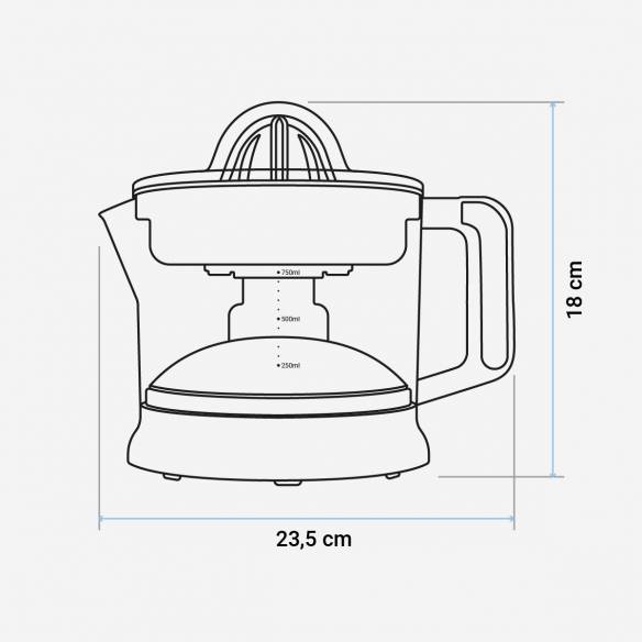 Espremedor de 750ml. 40W