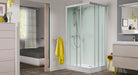 Cabina de ducha de esquina Kinedo Kineprime Glass 100 x 80 con fondos de cristal y dos puertas correderas