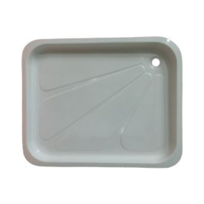 Shower Tray for Mobil Home Sun Roller with Repair Kit - Rounded Model | 90x75x4.5 cm