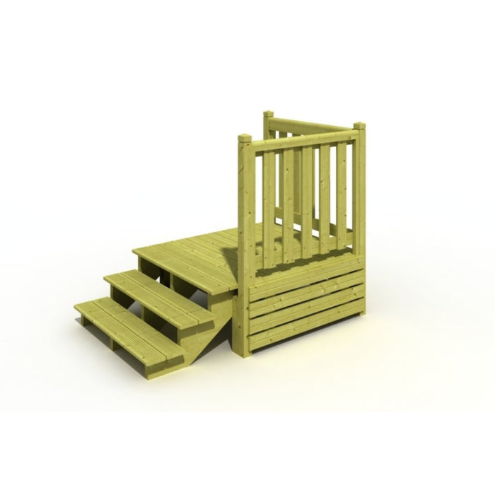Escalera de madera 3 peldaños con barandilla para mobil homes